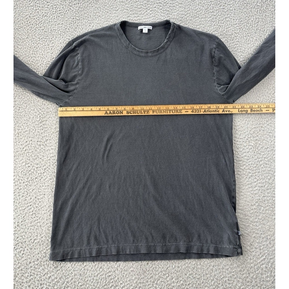 Standard James Perse T-Shirt Mens 3/Large Faded Black Crew Neck Long Sleeve - Picture 6 of 9